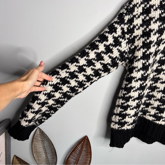 MM Zara Houndstooth chunky knit sweater - Picture 6 of 8